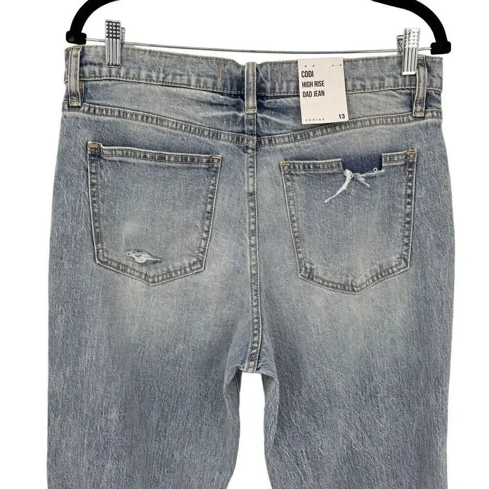 Eunina Codi High Rise Dad‎ Jean Distressed Size 32/13 NWT